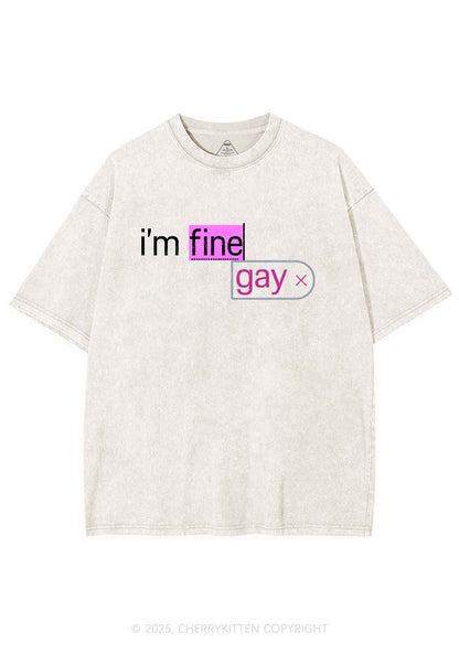 Im Fine Gay Pride Y2K Shirts Washed Tee Cherrykitten