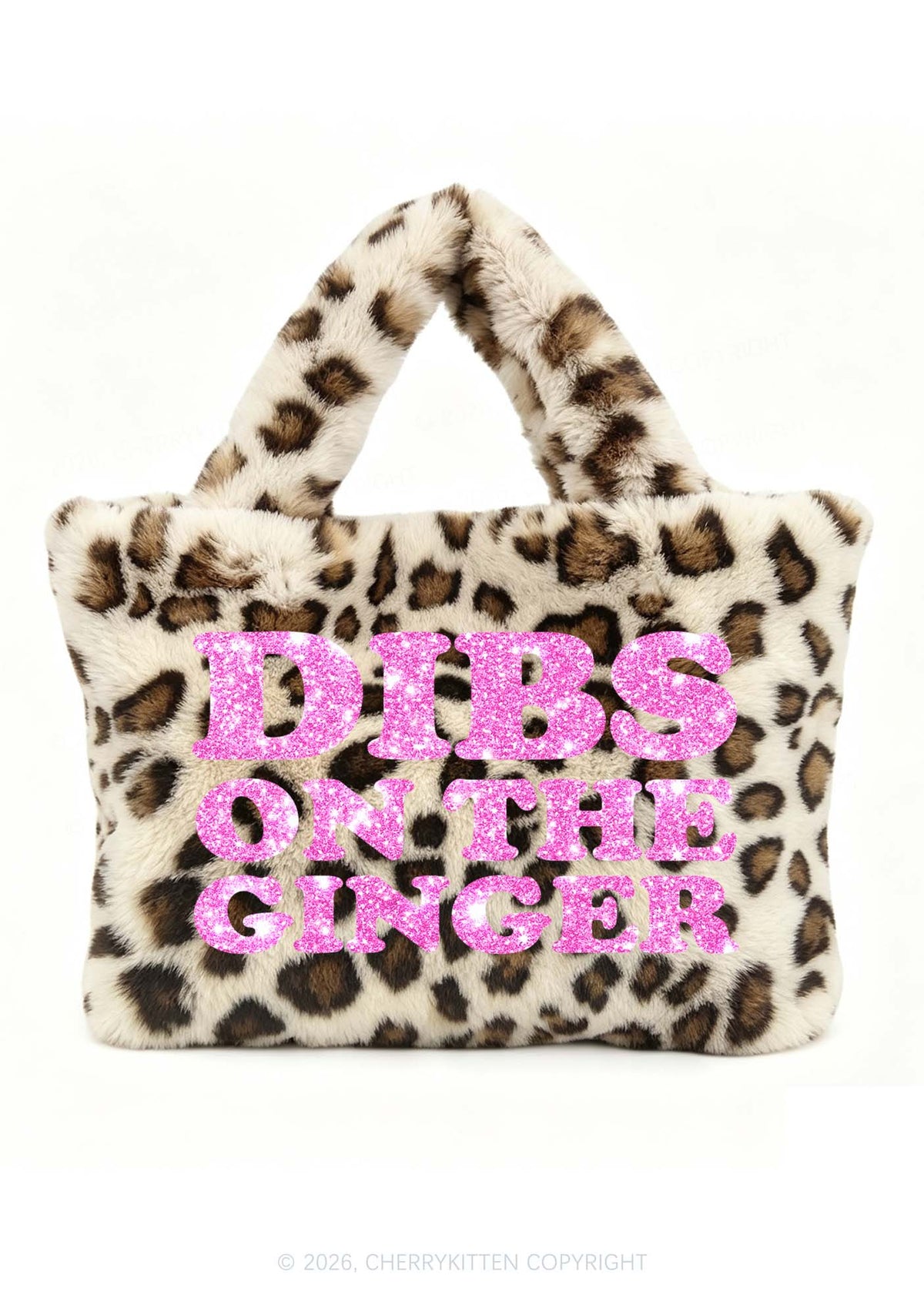 Glitter Dibs On The Ginger St Patricks Y2K Plush Leopard Handbag Cherrykitten