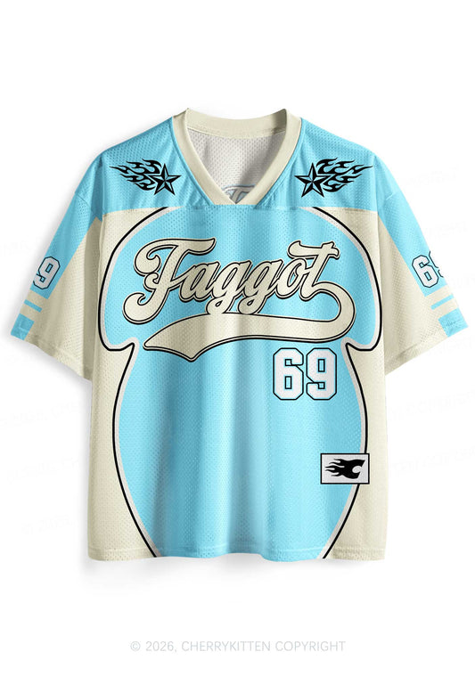 Light Blue Faggot Pride Y2K Sport Jersey Shirts Cherrykitten