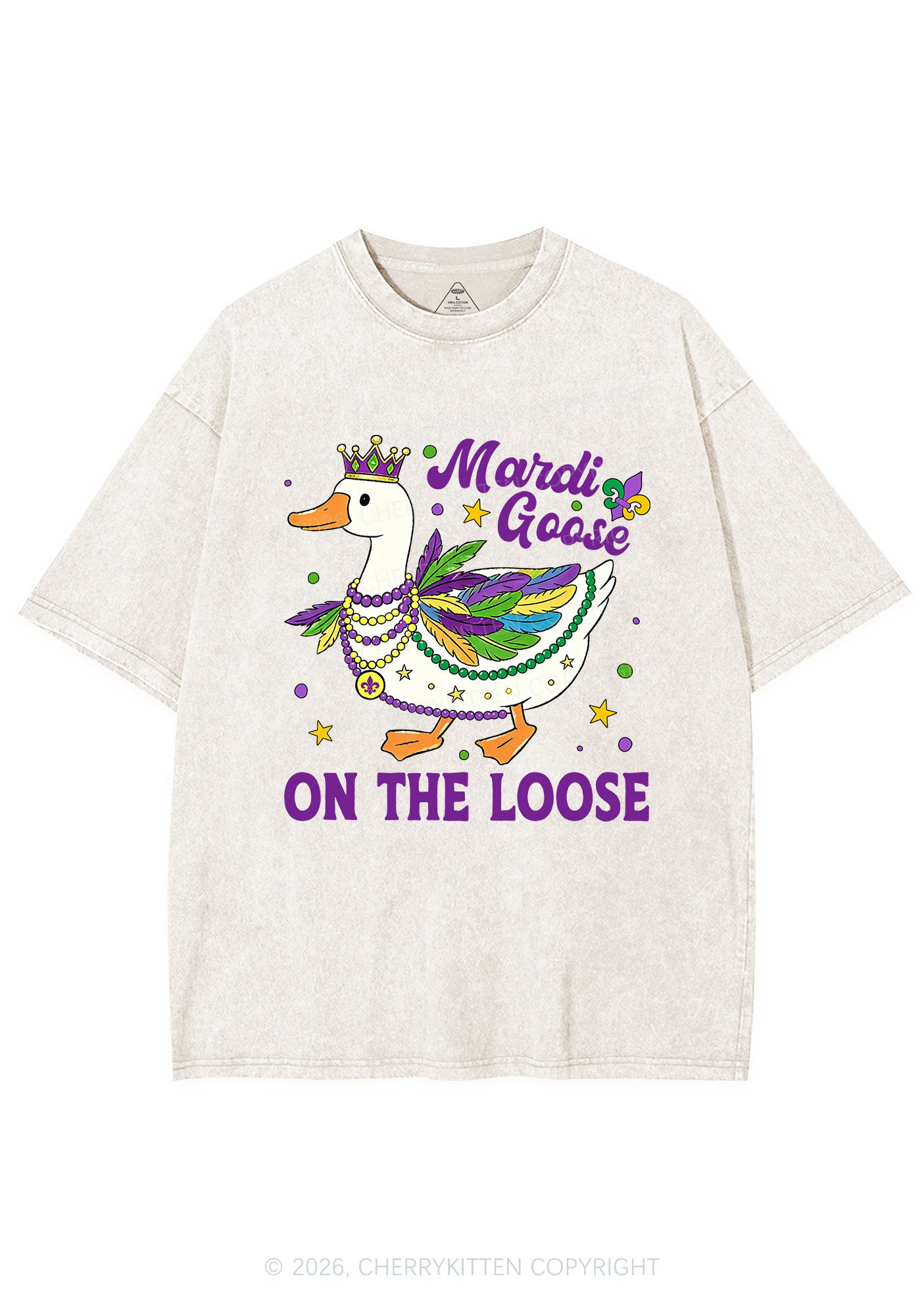 Mardi Goose On The Loose Y2K Shirts Washed Tee Cherrykitten