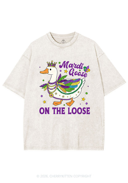 Mardi Goose On The Loose Y2K Shirts Washed Tee Cherrykitten