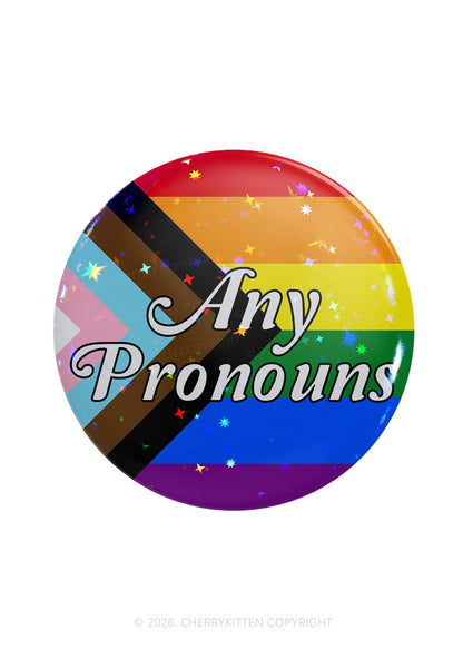 Any Pronouns Progress Flag Pride 1Pc Y2K Pin Badge Cherrykitten
