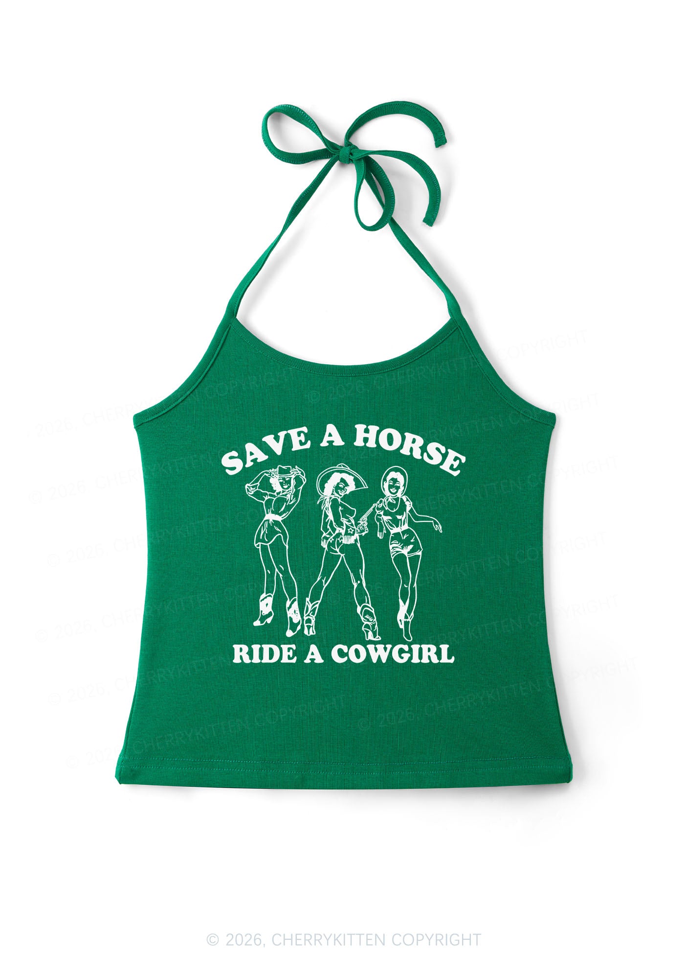 Ride A Cowgirl Pride Y2K Halter Neck Cami Cherrykitten