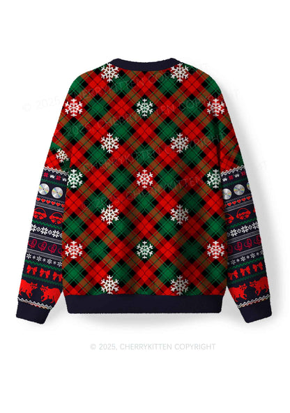 Raccoon Concert Y2K Christmas Knit Sweatshirt Cherrykitten