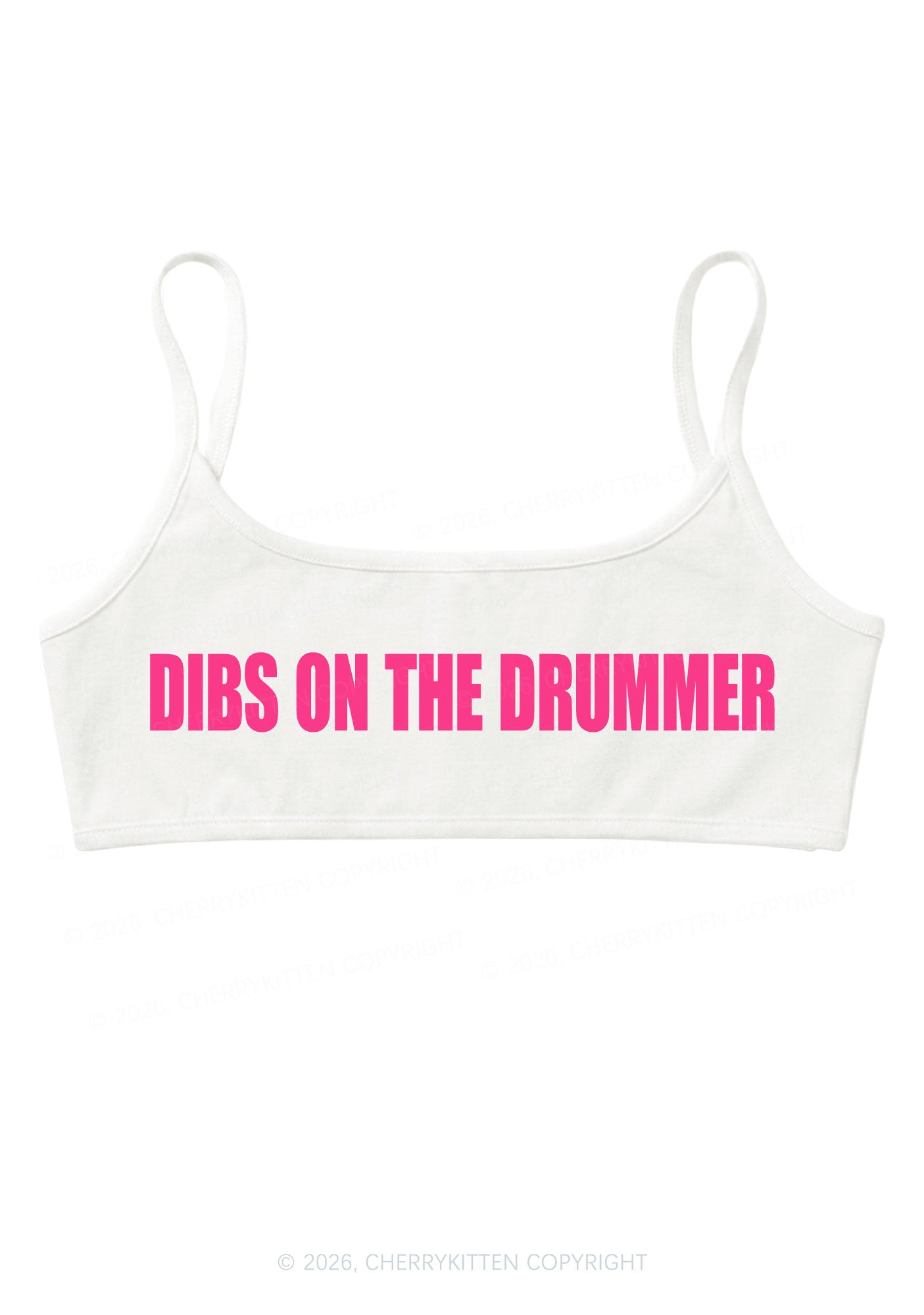 Dibs On The Drummer Y2K Super Crop Cami Cherrykitten