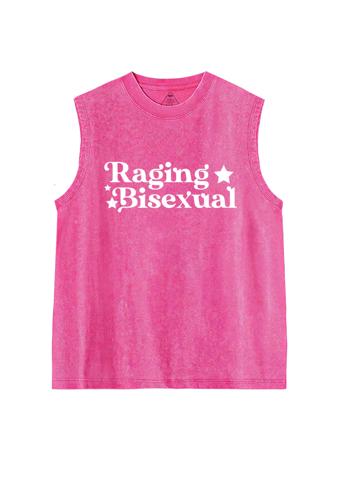 Raging Bisexual Stars Pride Y2K Washed Muscle Tank Cherrykitten