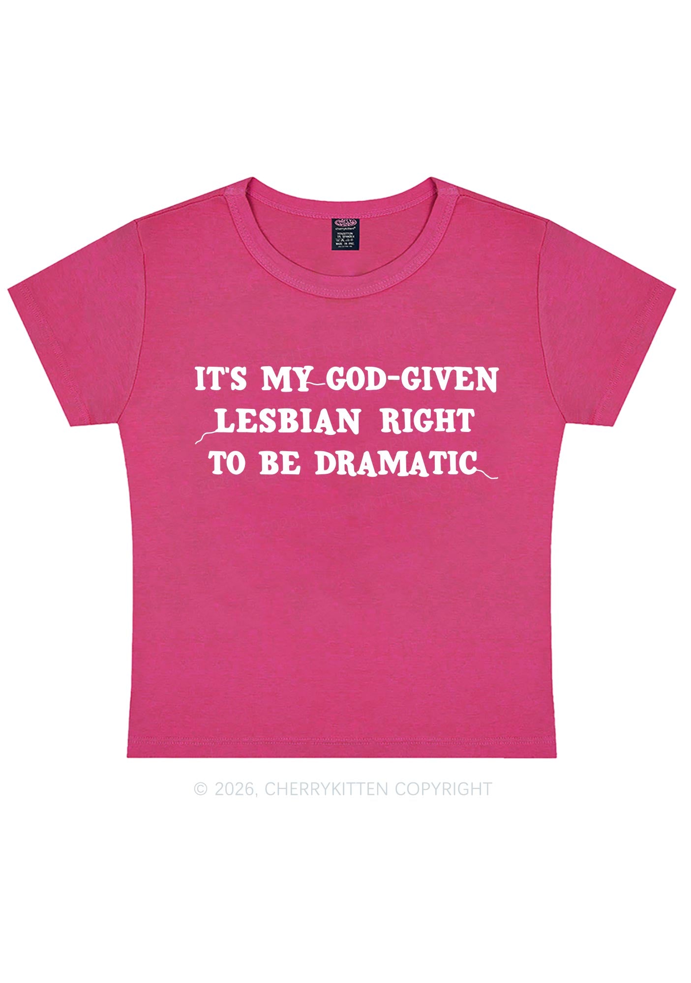 God Given Lesbian Right Pride Y2K Baby Tee Cherrykitten