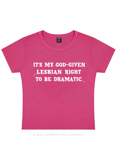 God Given Lesbian Right Pride Y2K Baby Tee Cherrykitten