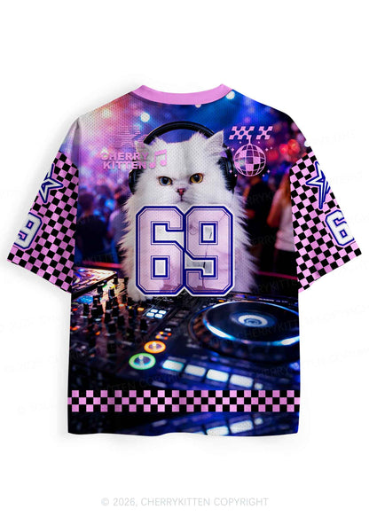 DJ White Cat Y2K Sport Jersey Shirts Cherrykitten