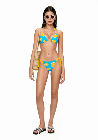 Yellow Lemon Y2K Print Bikini Set Cherrykitten
