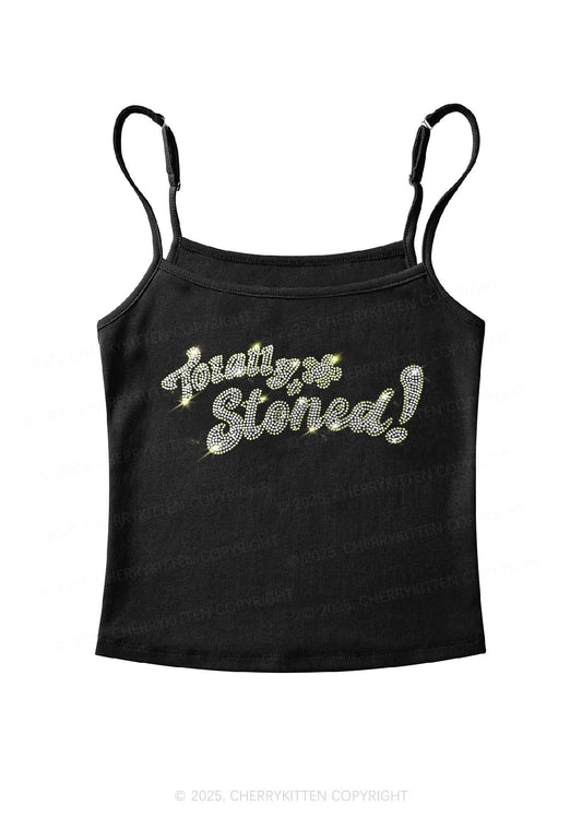 Rhinestone Totally Stoned Y2K Spaghetti Strap Cami Cherrykitten