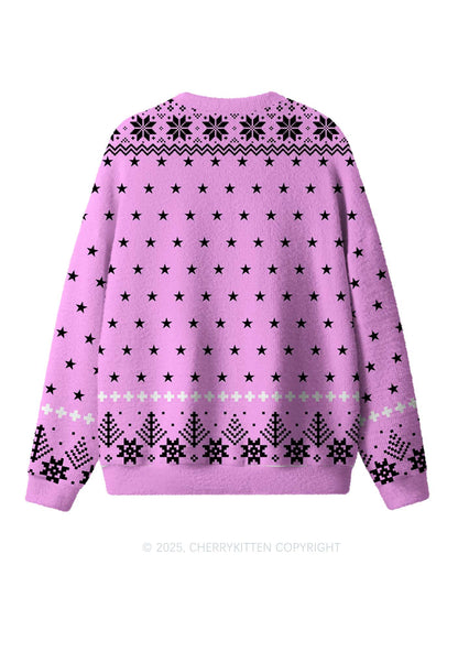 High Priestess Cat Y2K Christmas Knit Sweatshirt Cherrykitten