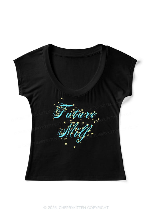 Future Mxxf Stars Y2K V Neck T Shirts Cherrykitten