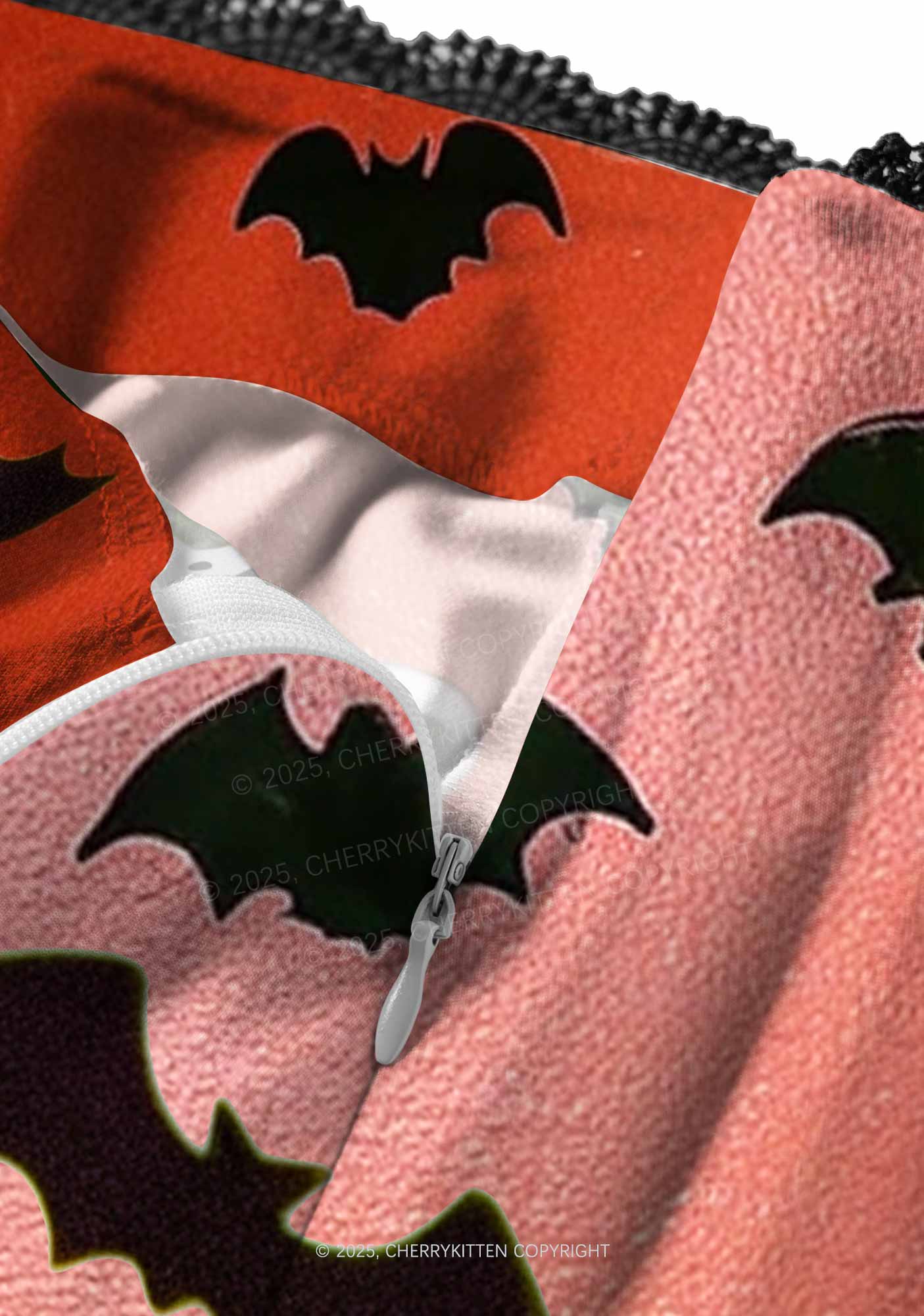 Halloween Cute But Feral Y2K Print Midi Skirt Cherrykitten