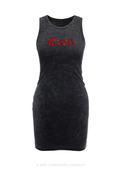 Glitter Cxxt Y2K Washed Tank Dress Cherrykitten