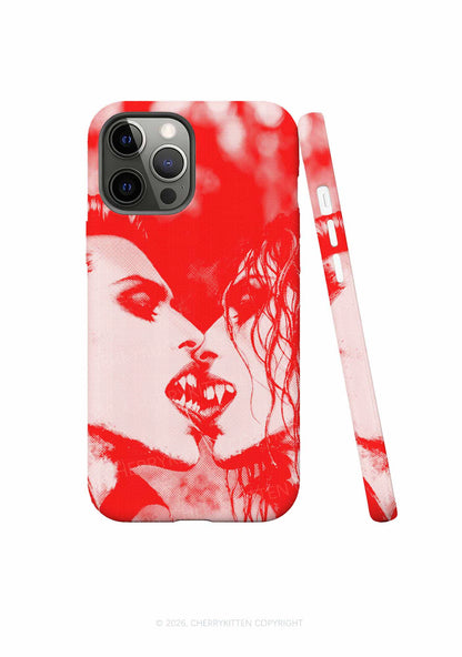 Halloween Red Pixels Vampire Couple Y2K Phone Case Cherrykitten