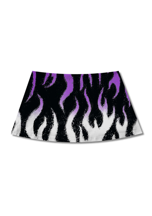 Asexual Flame Pride Y2K Print Mini Skirt Cherrykitten
