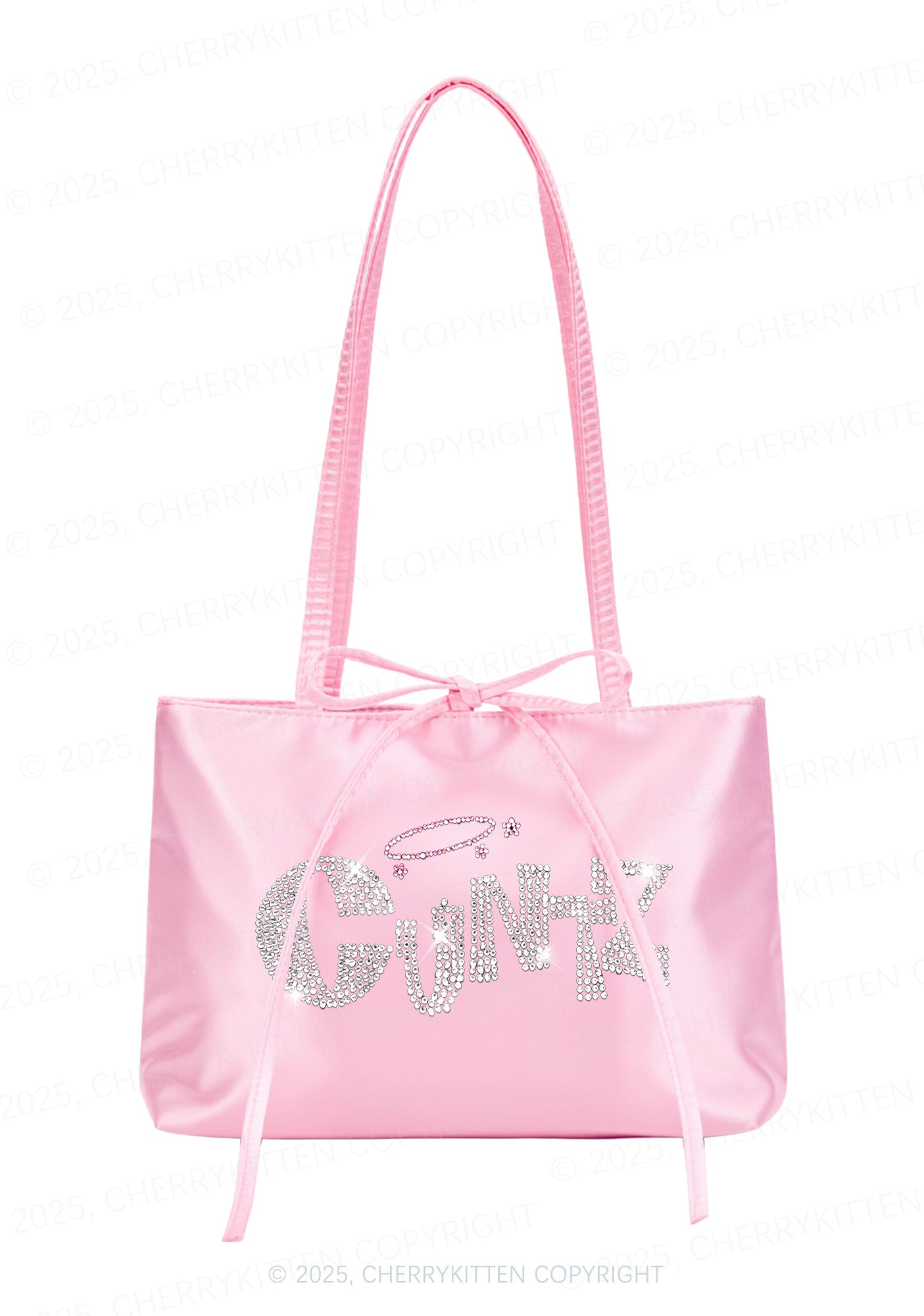 Rhinestone Cxntz Y2K Satin Bags Cherrykitten