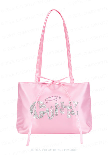 Rhinestone Cxntz Y2K Satin Bags Cherrykitten