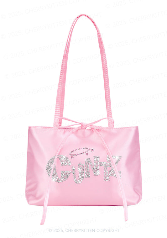Rhinestone Cxntz Y2K Satin Bags Cherrykitten