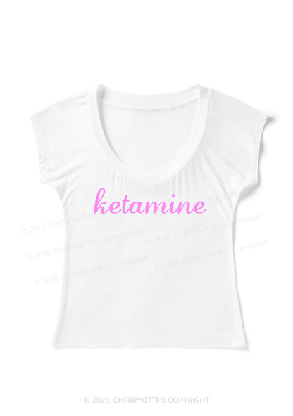 Pink Kxxamine Y2K V Neck T Shirts Cherrykitten