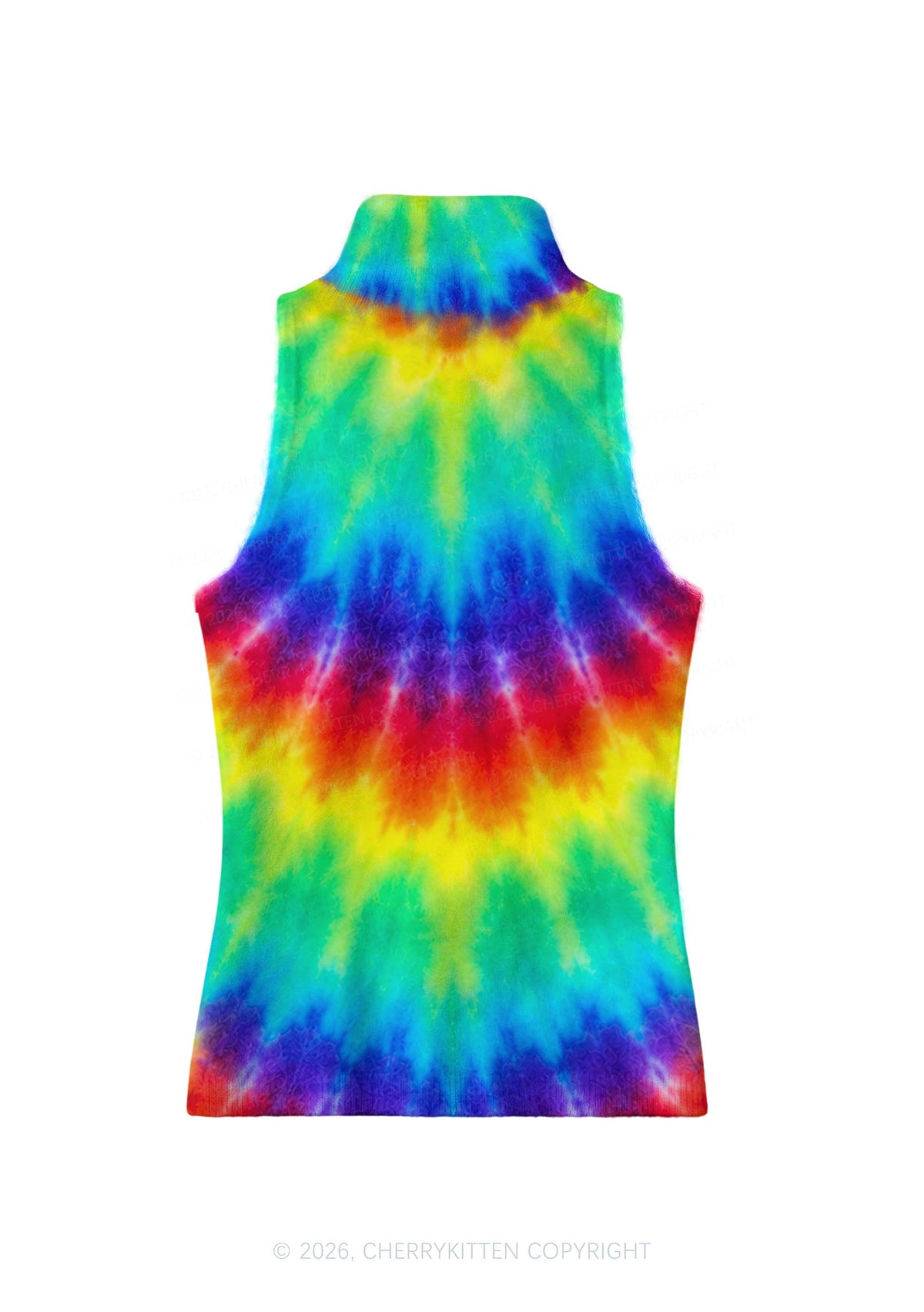 Thermal Txts Y2K Knit Turtleneck Tank Top Cherrykitten