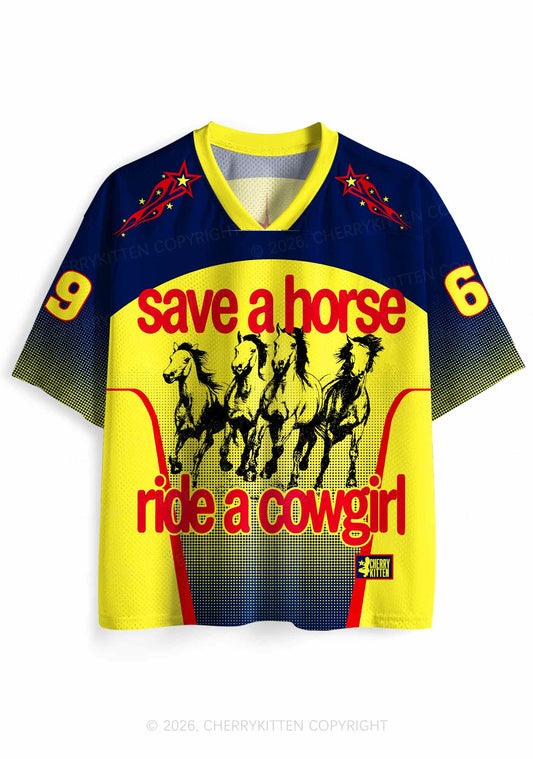 Save Horse Ride Cowgirl Pride Y2K Sport Jersey Shirts Cherrykitten