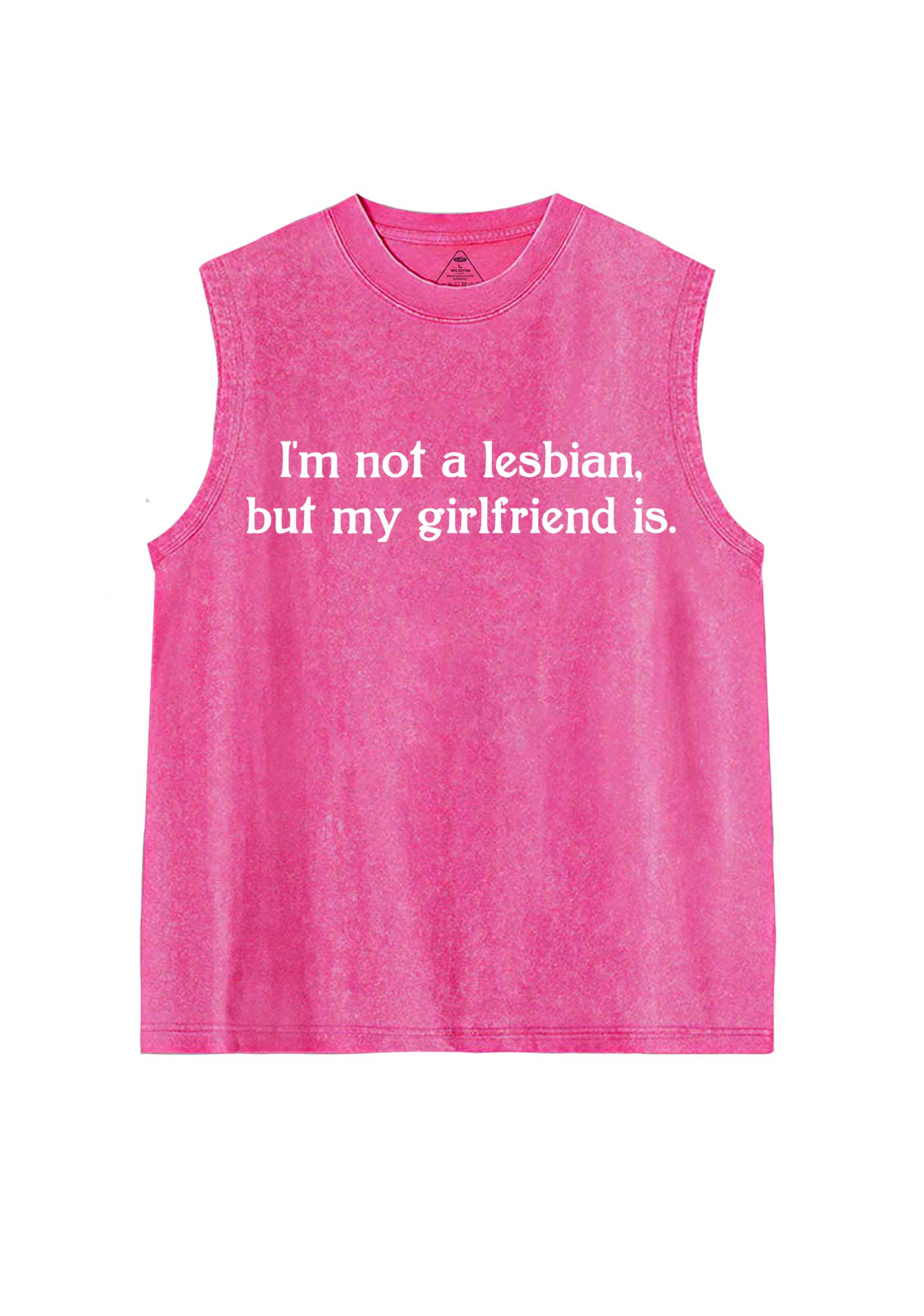 My Girlfriend Is Lesbian Pride Y2K Washed Muscle Tank Cherrykitten