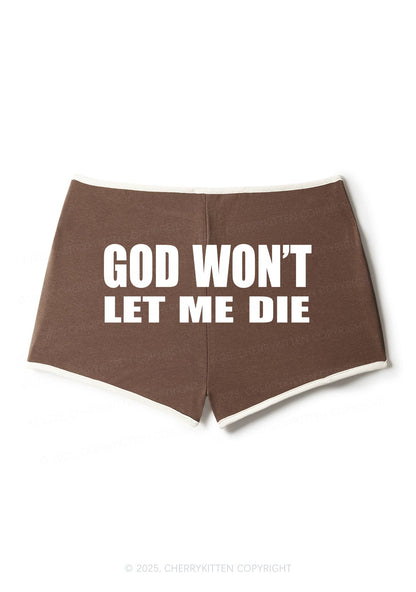 God Wont Let Me Die Y2K Contrast Mini Shorts Cherrykitten
