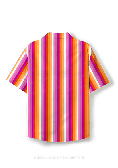 Lesbian Flag Pride Y2K Print Shirt Cherrykitten