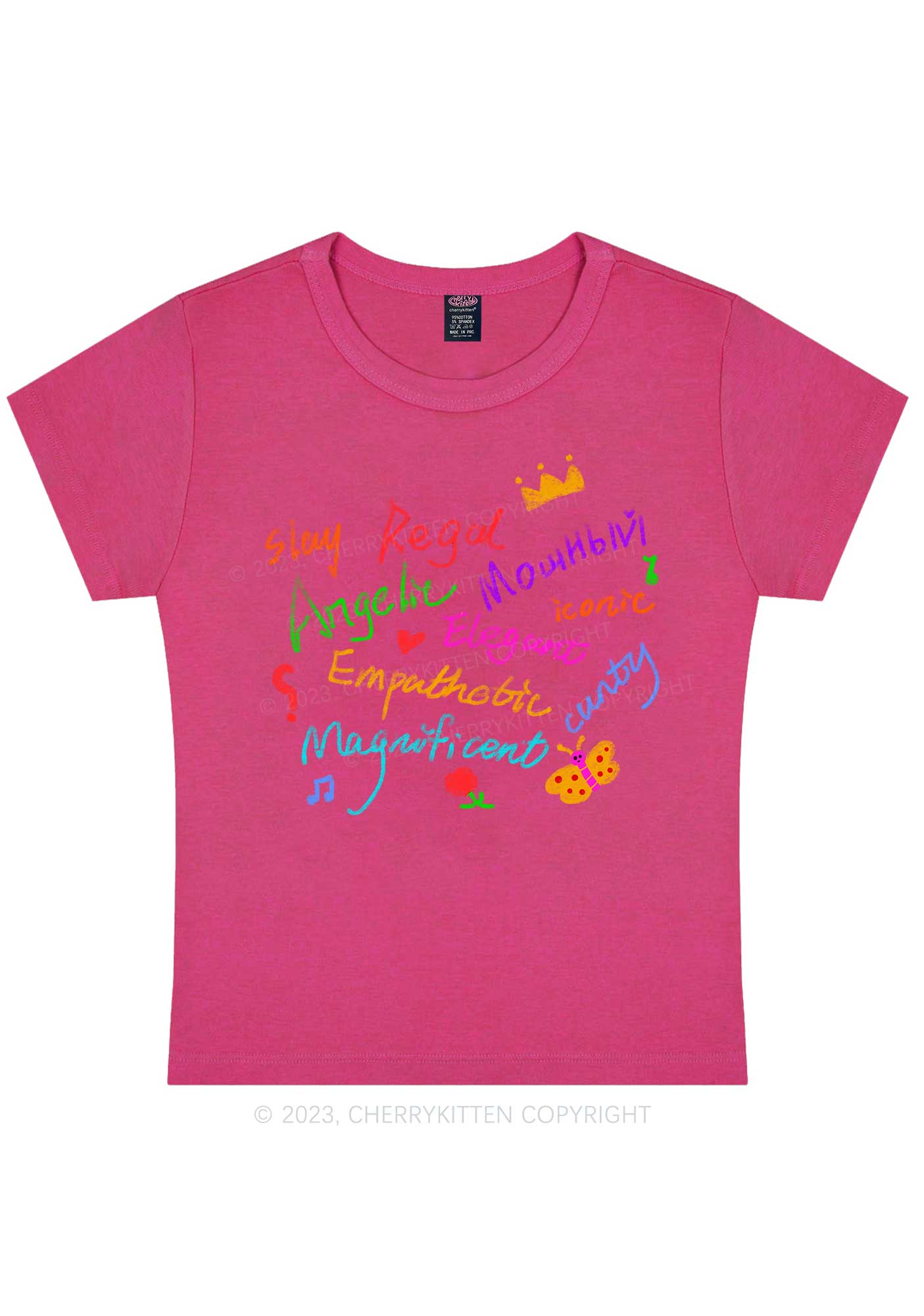 Curvy Angelic Slay Y2K Baby Tee Cherrykitten