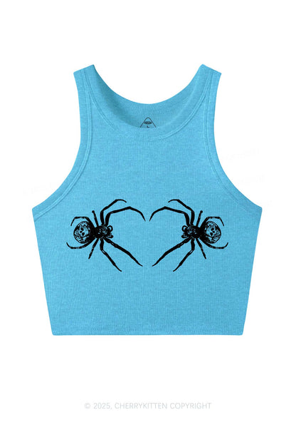 Skull Spider Y2K Crop Tank Top Cherrykitten