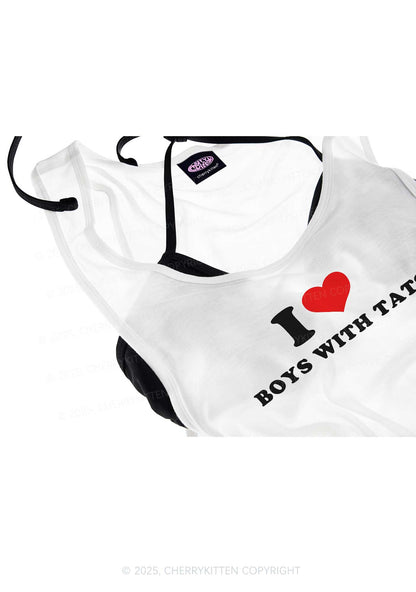 I Love Boys With Tats Y2K Sheer Boyfriend Tank Cherrykitten
