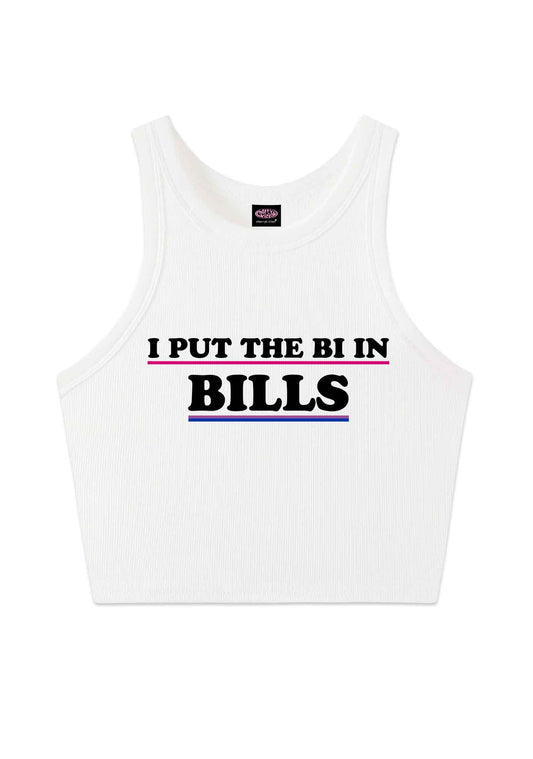 I Put The Bi In Bills Pride Y2K Crop Tank Top Cherrykitten