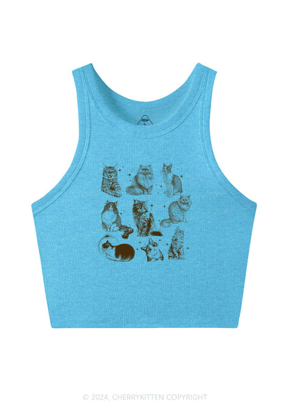 Retro Kitten Y2K Crop Tank Top Cherrykitten
