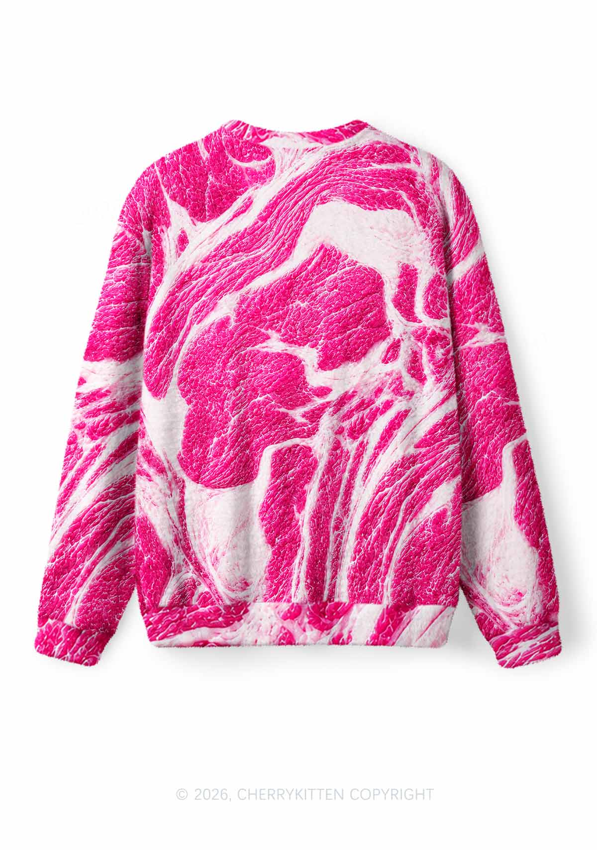 Halloween Pink Beef Texture Y2K Knit Sweatshirt Cherrykitten