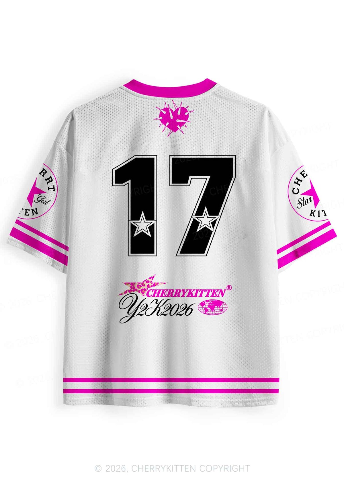 White Stargirl Y2K Sport Jersey Shirts Cherrykitten