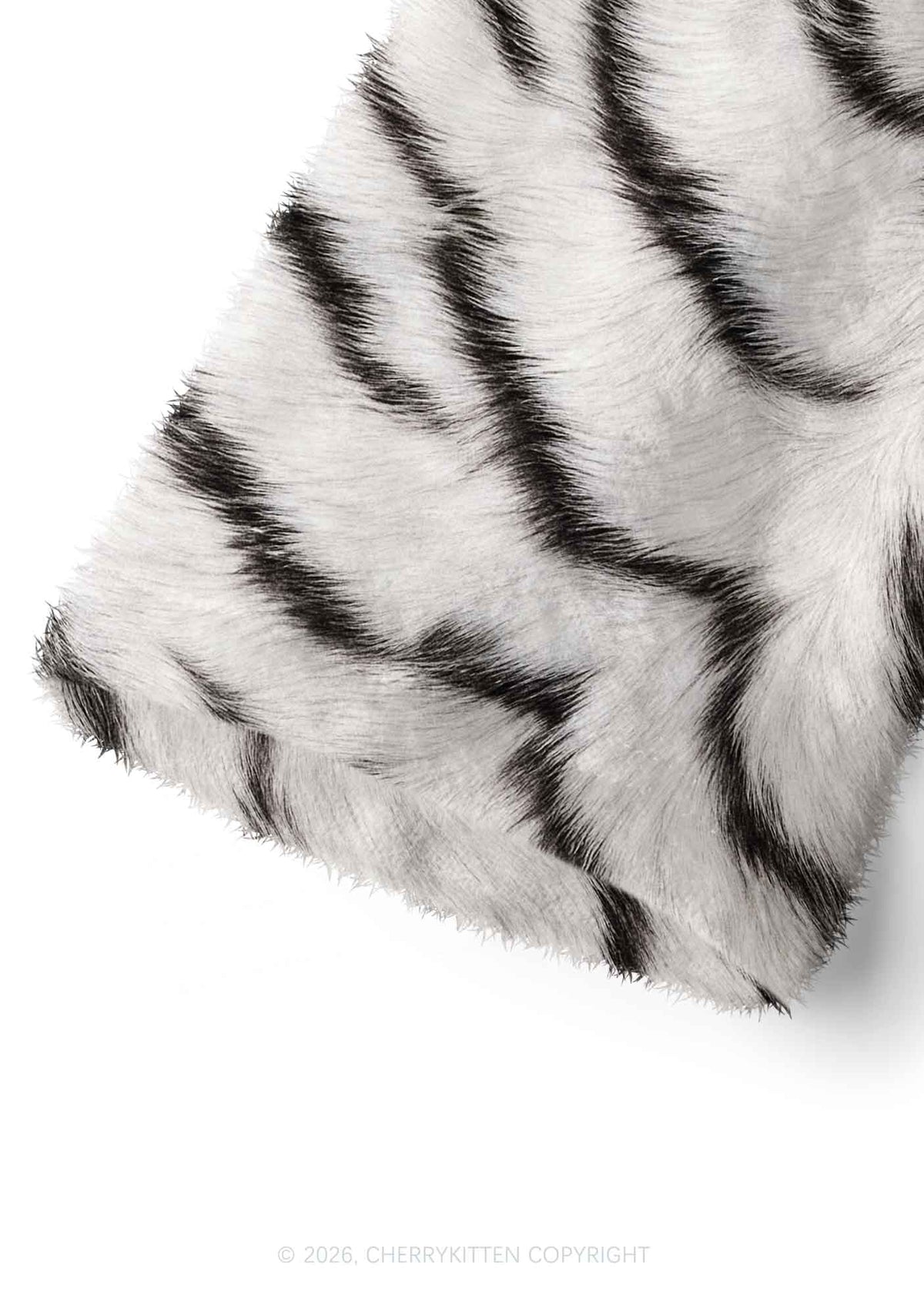 White Tiger Stripe Y2K Print Fuzzy Straight Leg Warmers Cherrykitten