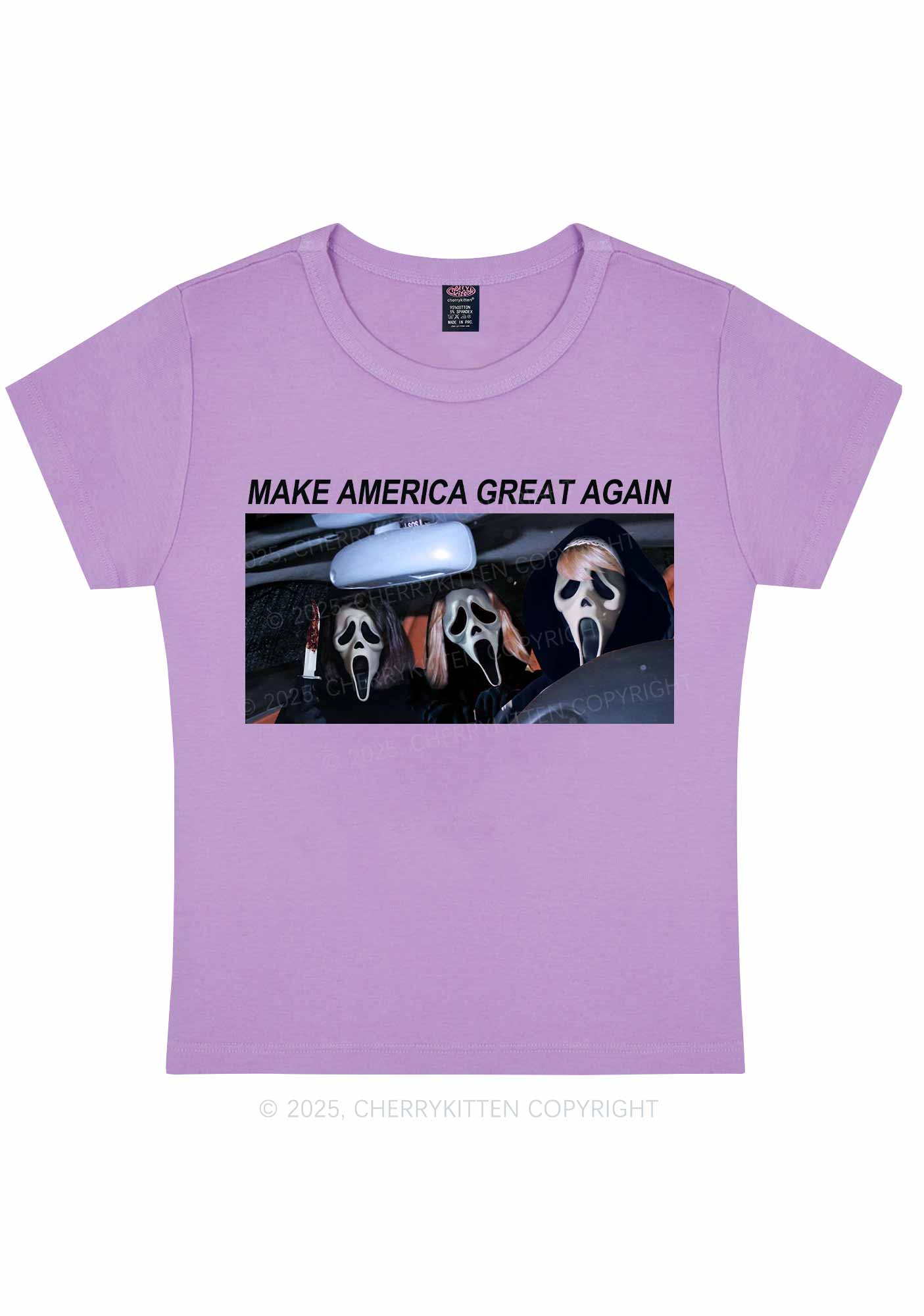 Halloween Ghost Make America Great Again Y2K Baby Tee Cherrykitten