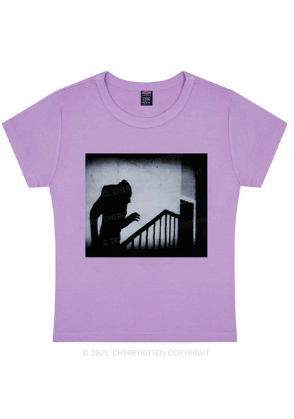 Halloween Stairs Intruder Y2K Baby Tee Cherrykitten