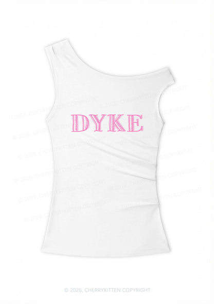 DYKE Y2K Off Shoulder Tank Top Cherrykitten