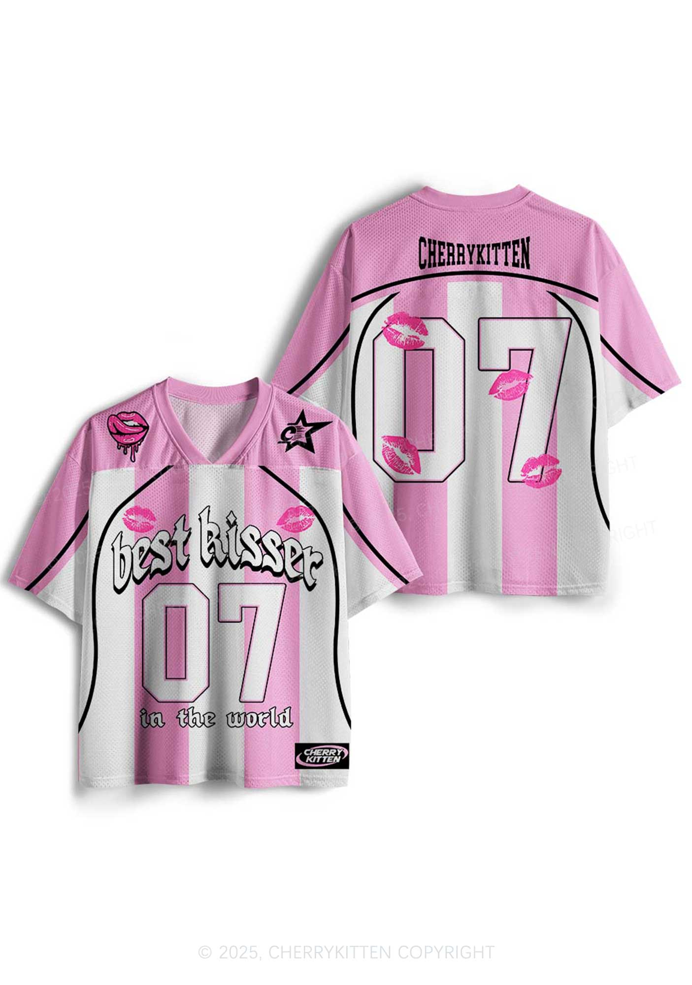 Custom Best Kisser In The World Y2K Mesh Jersey Shirts Cherrykitten