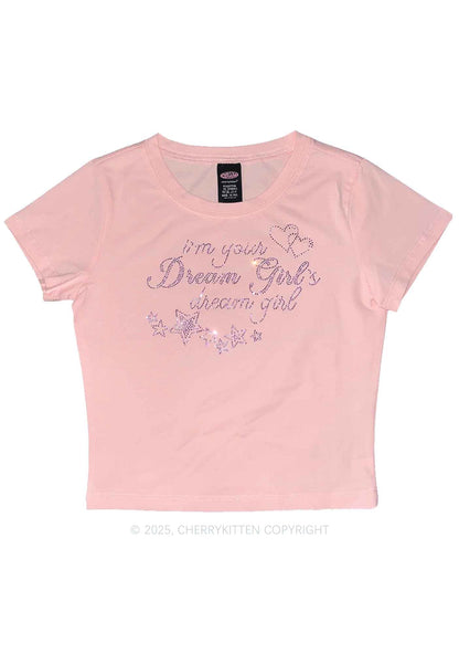 Rhinestone Dream Girl Pride Y2K Baby Tee Cherrykitten