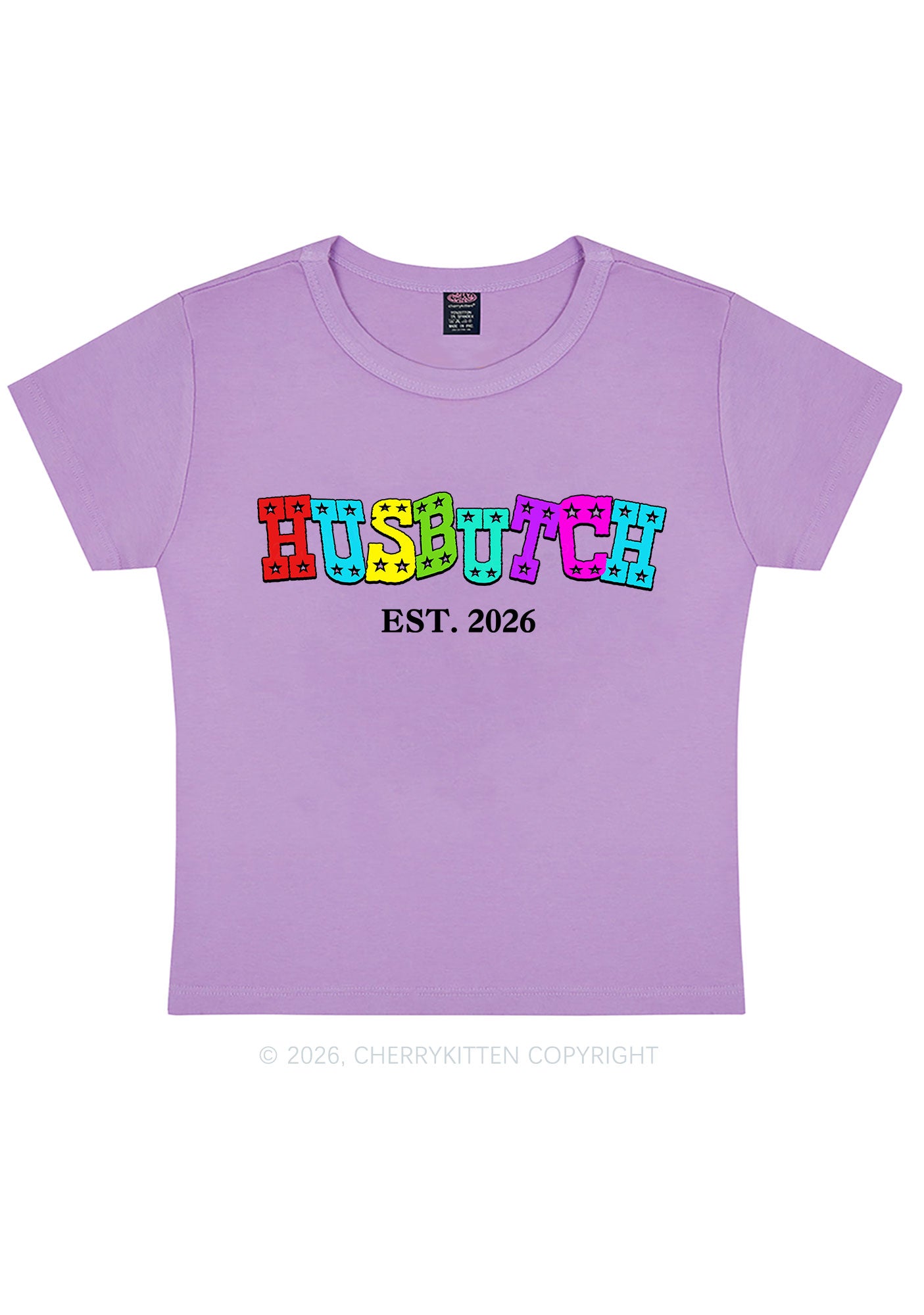 Custom Year Rainbow Husbutch Pride Y2K Baby Tee Cherrykitten