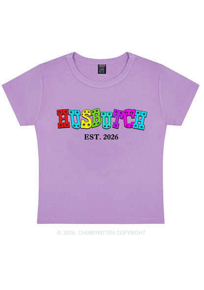 Custom Year Rainbow Husbutch Pride Y2K Baby Tee Cherrykitten