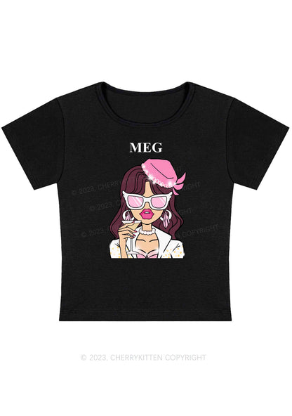 Custom Girly Portrait Y2K Baby Tee Cherrykitten