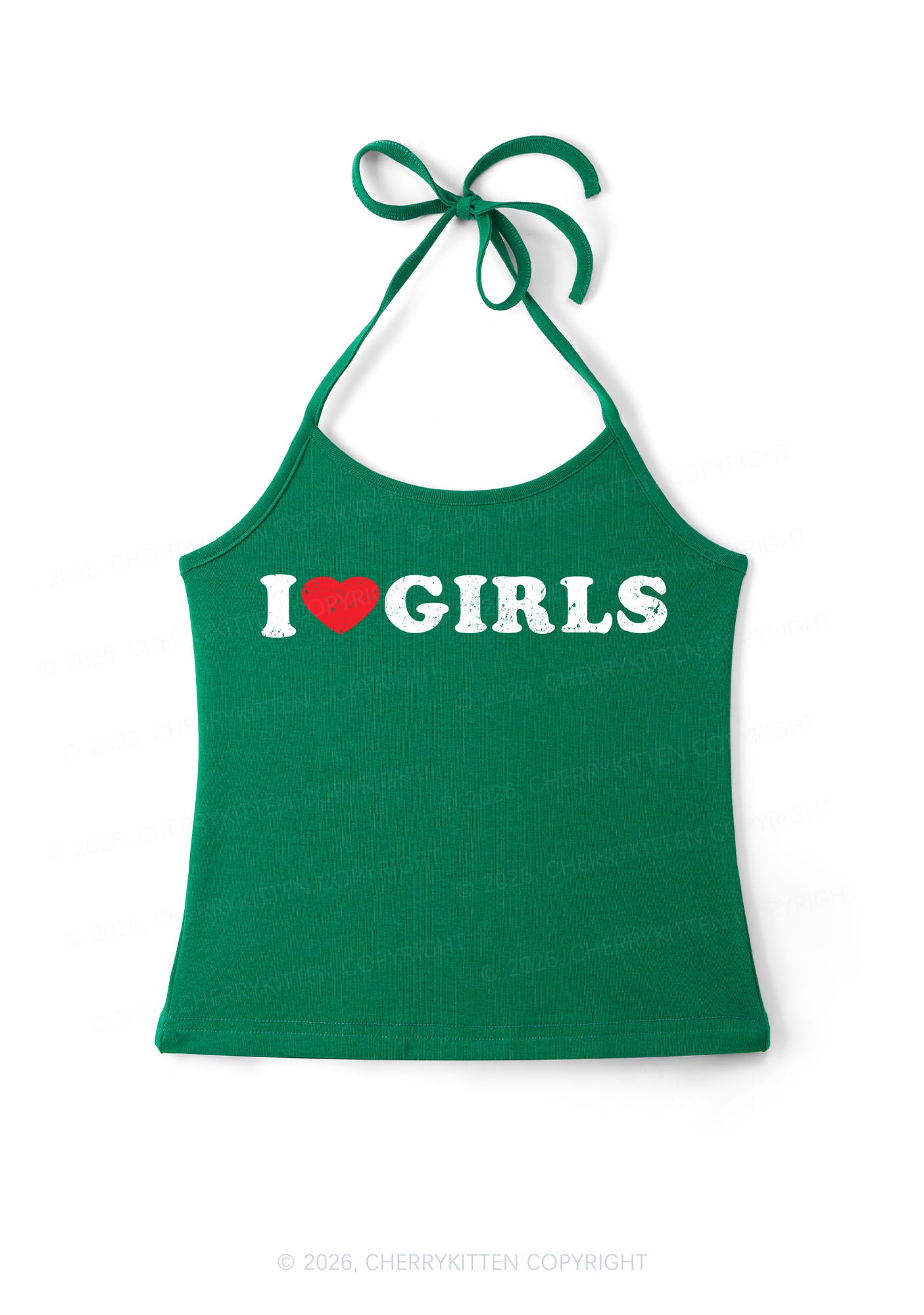 I Love Girls Pride Y2K Halter Neck Cami Cherrykitten