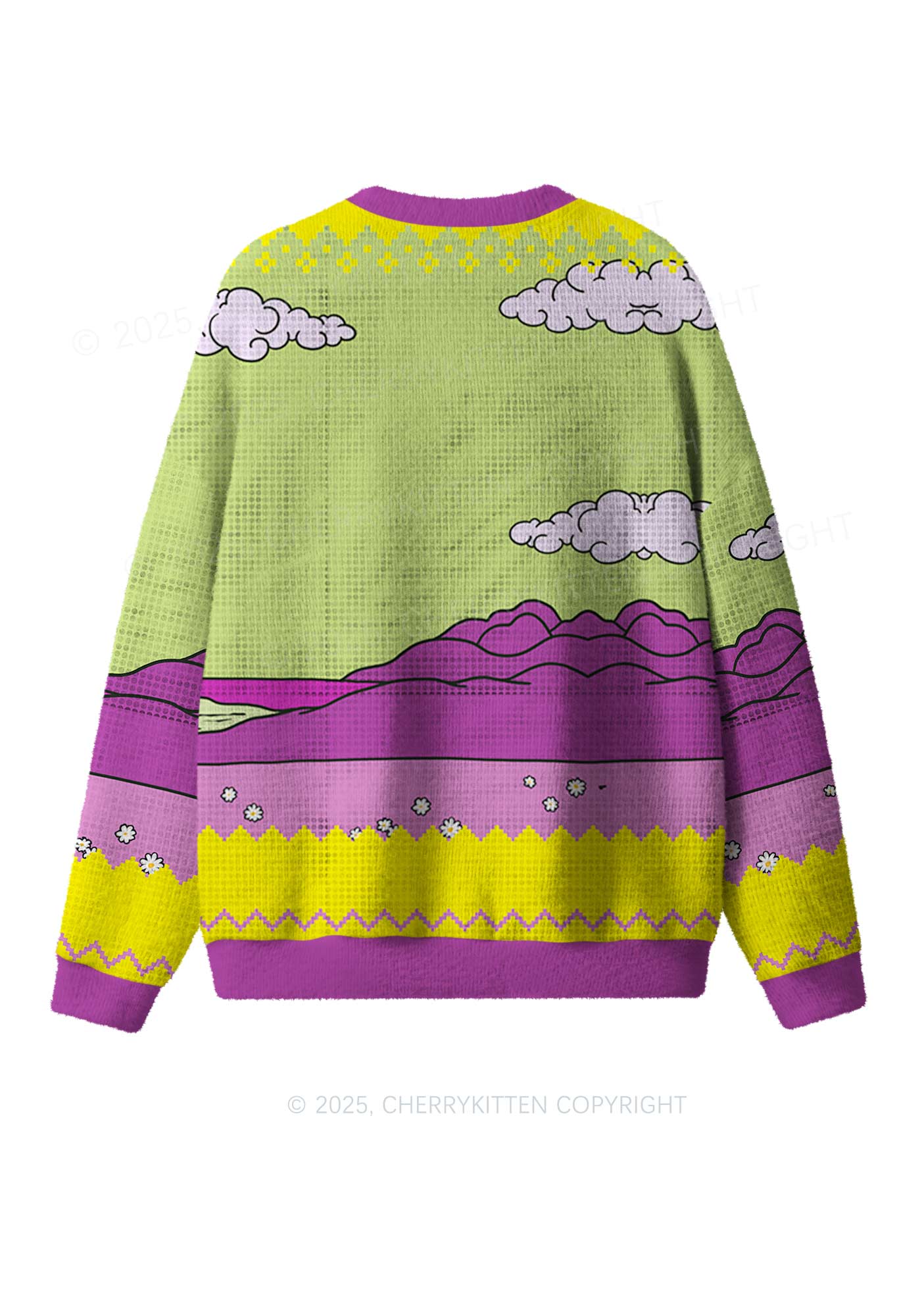 Red Horse Y2K Christmas Knit Sweatshirt Cherrykitten