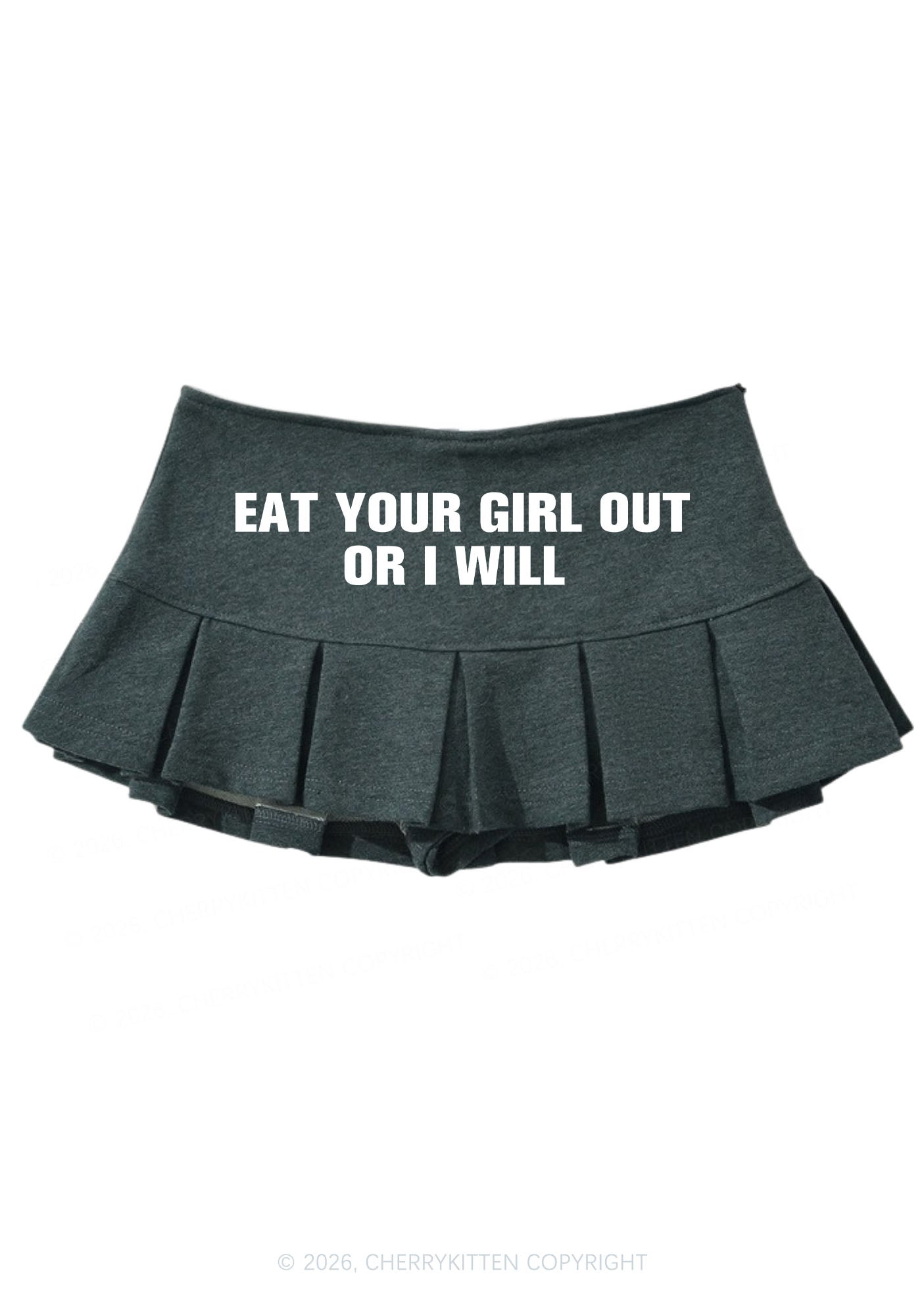 Eat Your Girl Out Pride Y2K Mini Pleated Skirts Cherrykitten