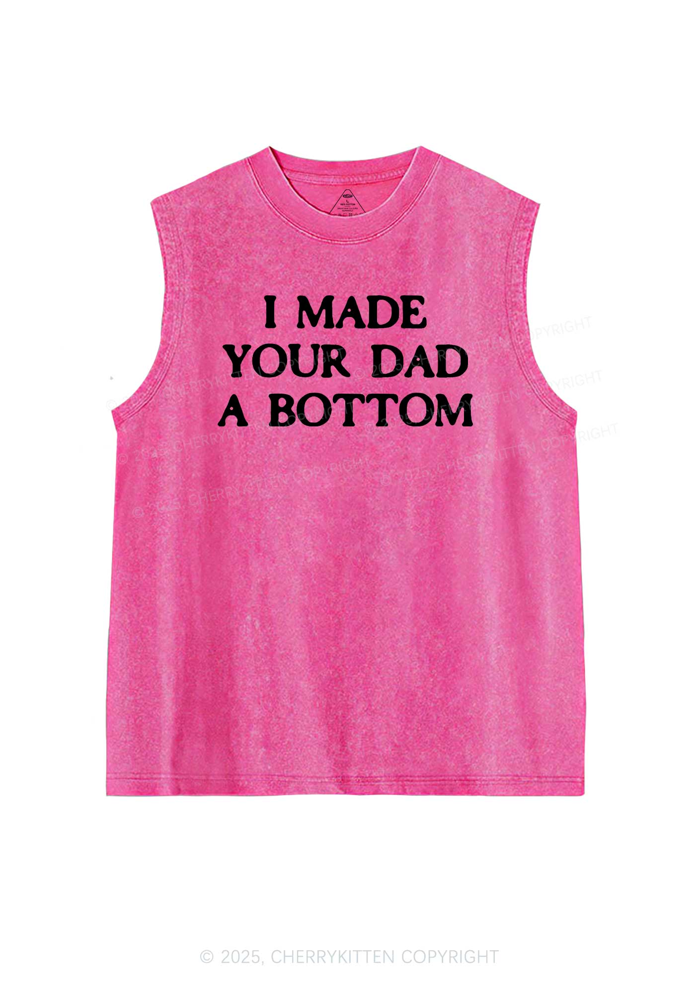 Made Your Dad Bottom Pride Y2K Washed Muscle Tank Cherrykitten